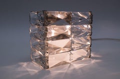 Applique murale autrichienne vintage en cristal nickelé et verre, années 1960