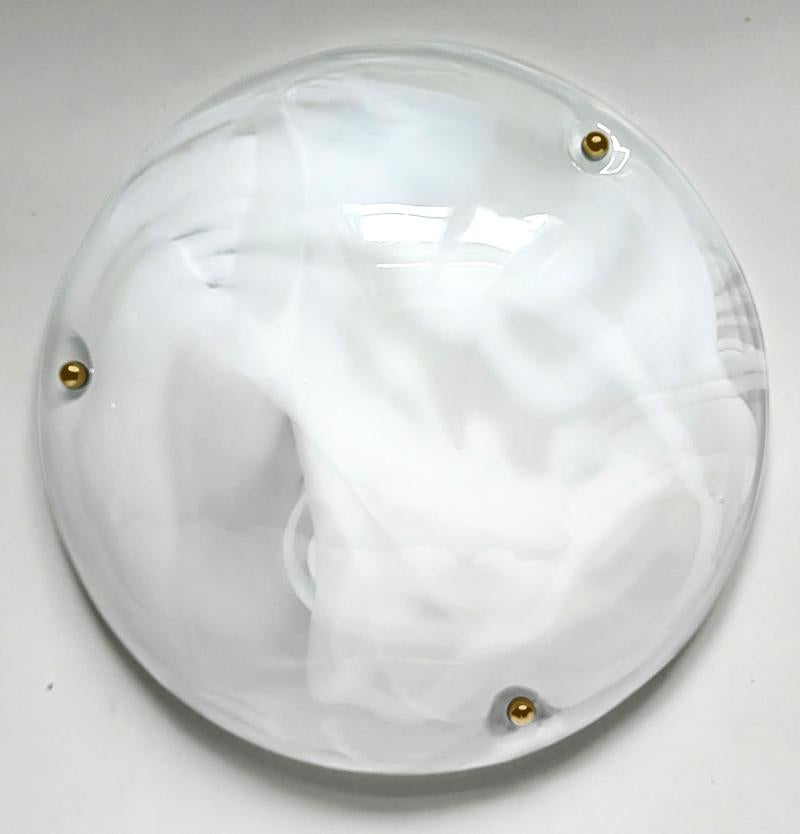 Mid-Century Modern Austrian Vintage Sculptural Murano Glass Ceiling or Wall Light Flushmount Sconce For Sale