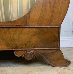 Austrian Walnut Biedermeier Rolled Arm Sofa