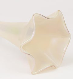 Austrian White Opalescent Kralik/Loetz Art Glass Floral Shaped Vase