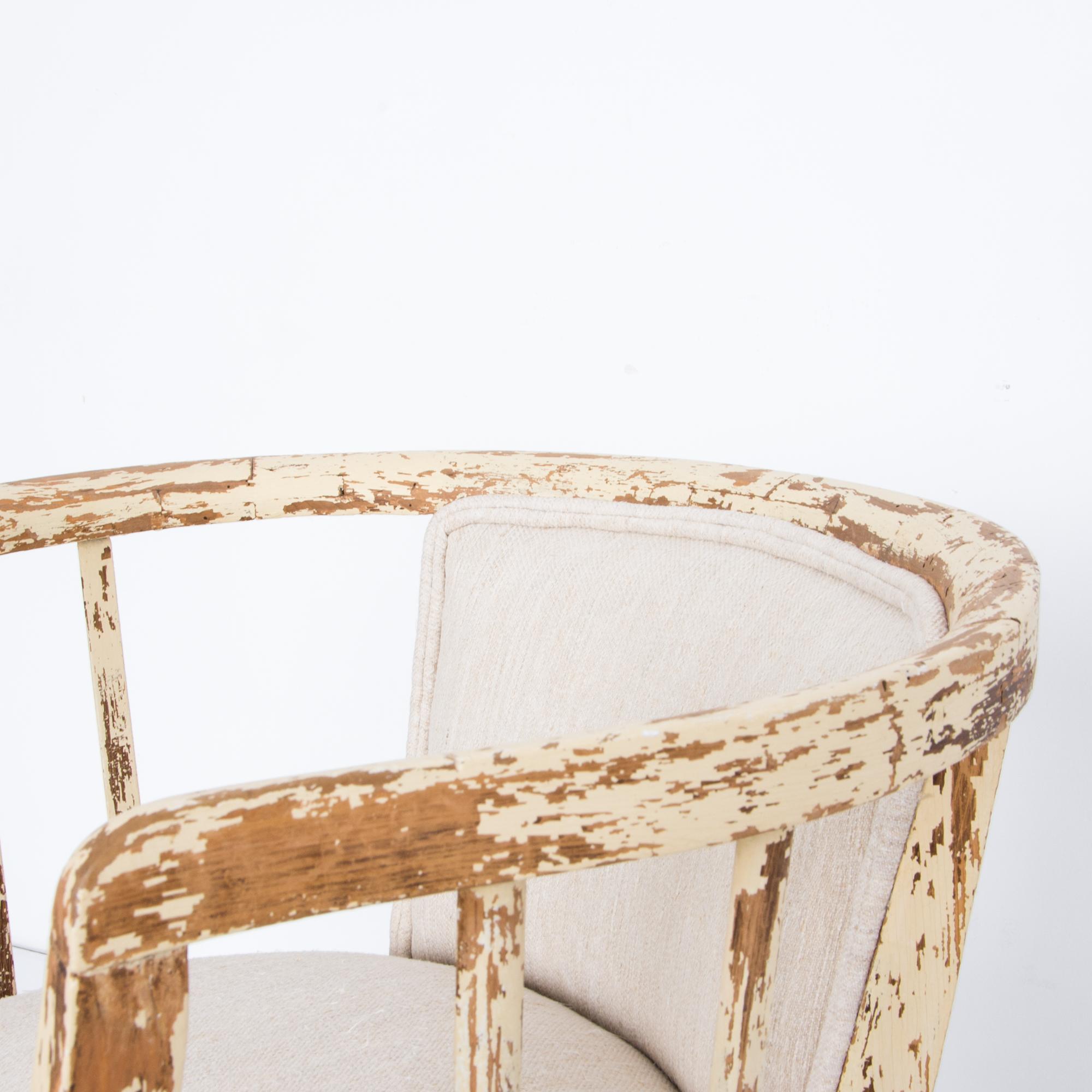 Austrian White Patinated Upholstered Armchair 8