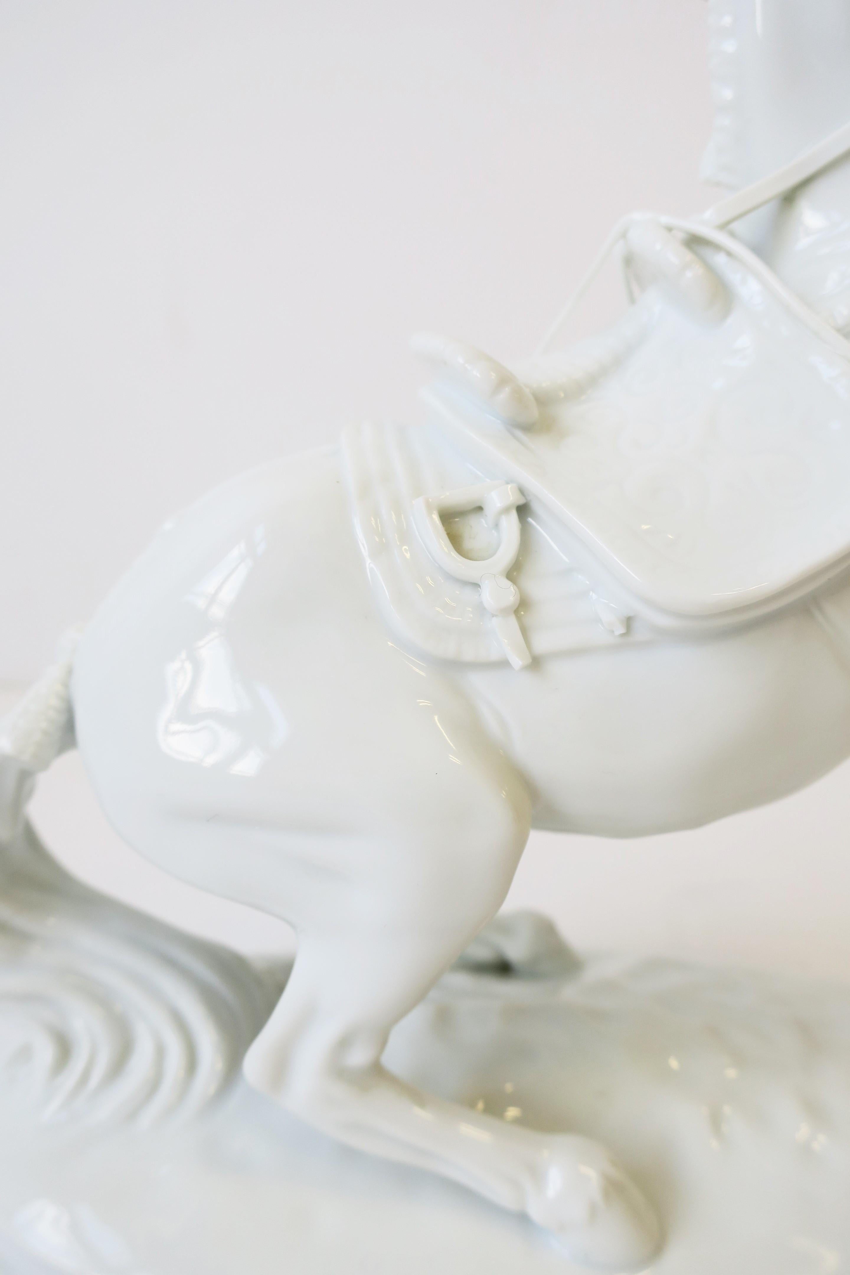 White Porcelain Equine Horse Sculpture Decorative Object from Austria  4