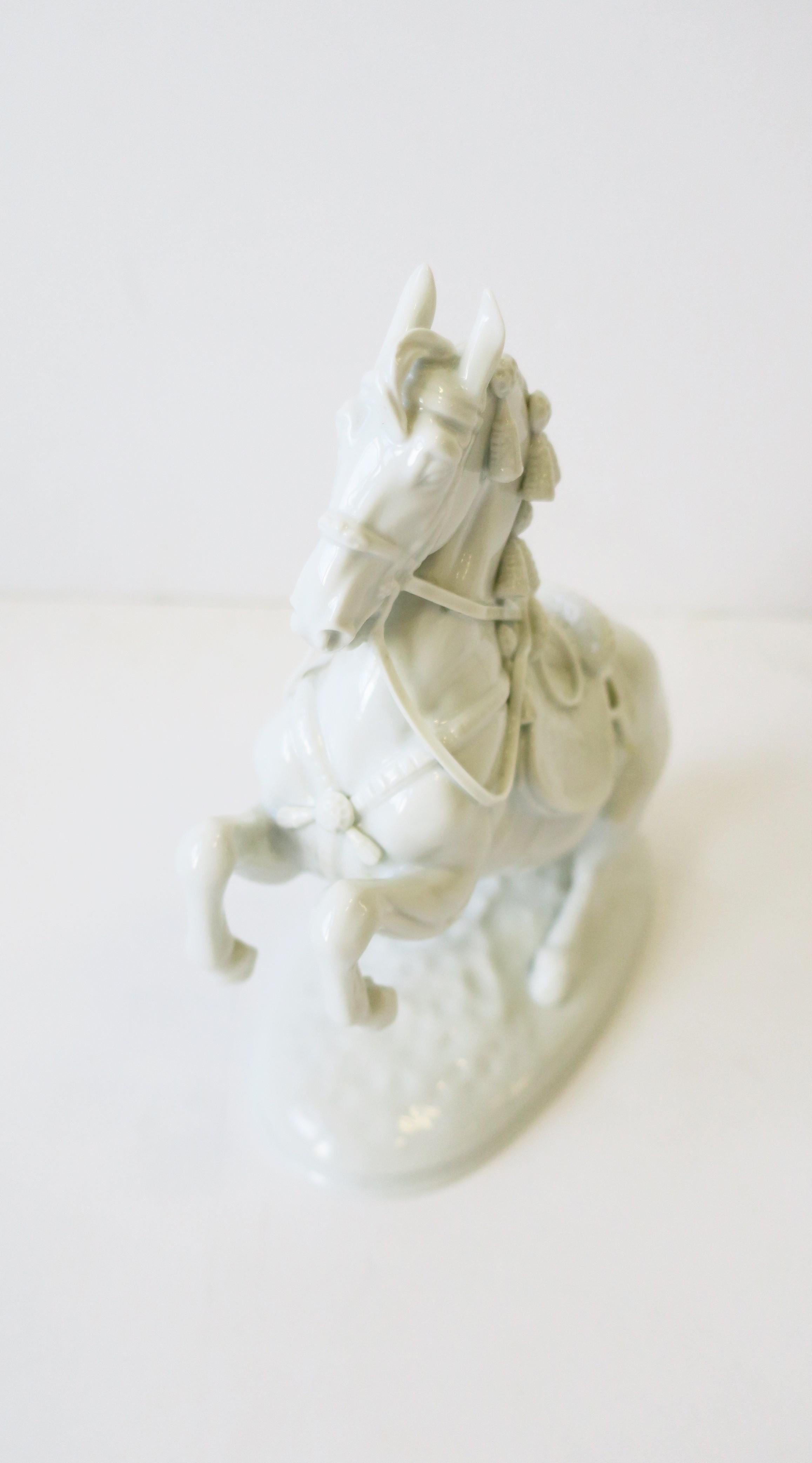 White Porcelain Equine Horse Sculpture Decorative Object from Austria  2