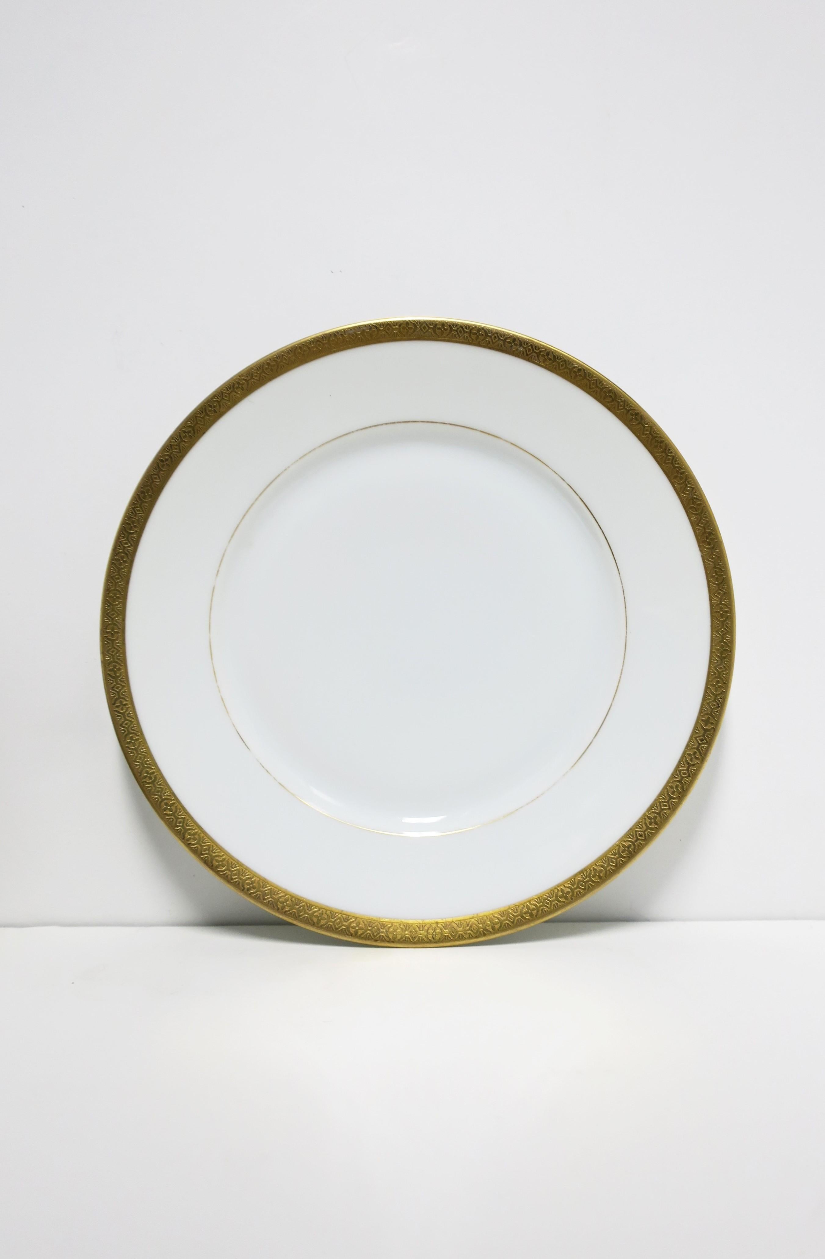 20th Century Austrian White Porcelain Plates with Gold Edge, Set of 10