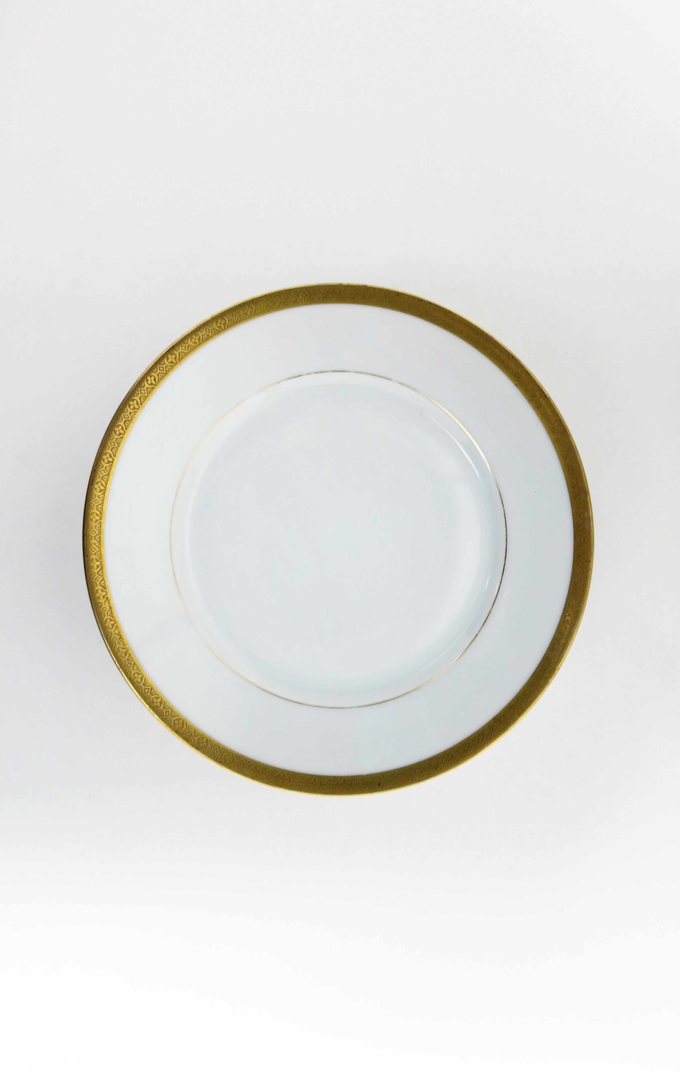 Austrian White Porcelain Plates with Gold Edge, Set of 10 1