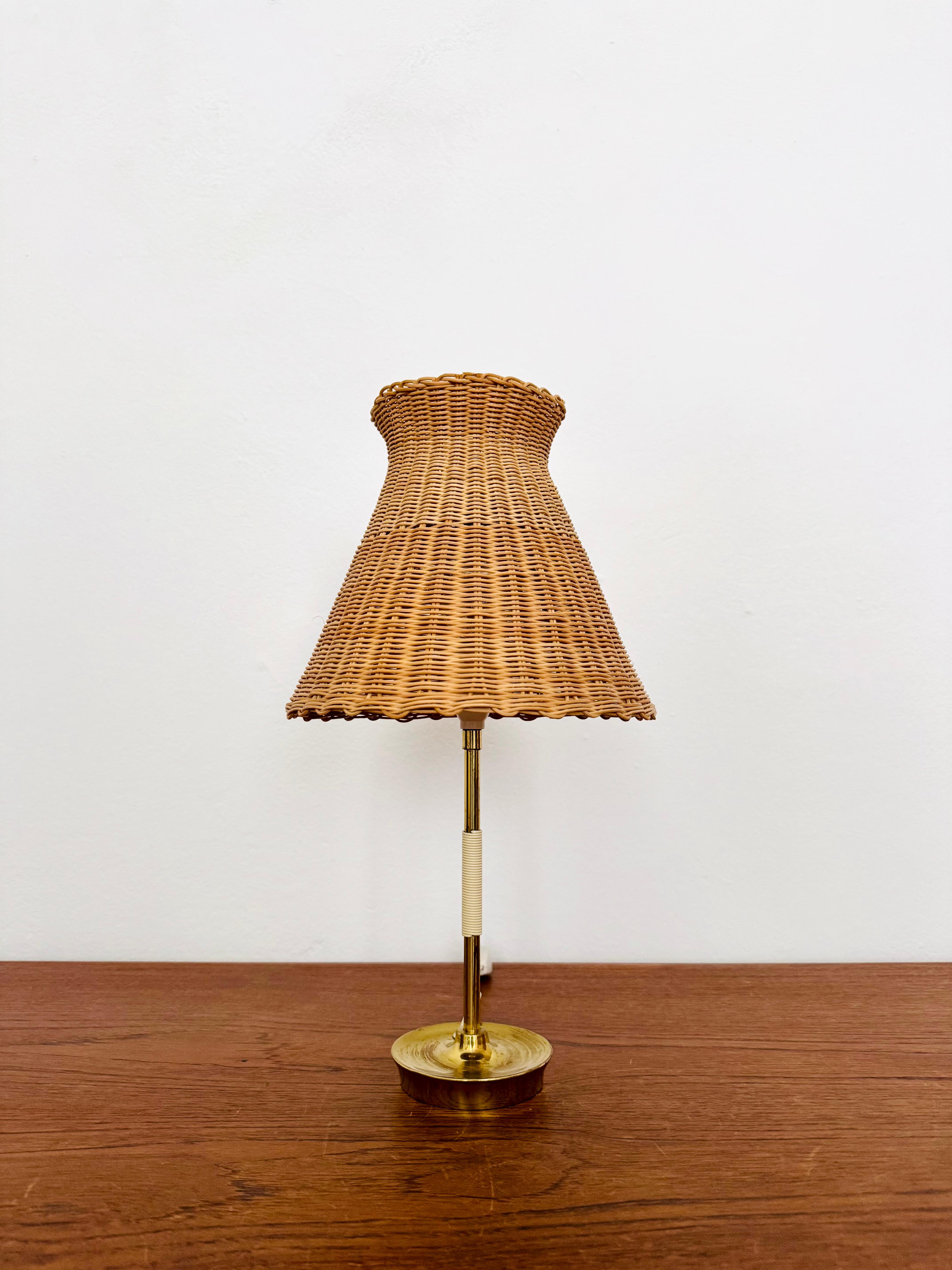 Austrian Wicker Table Lamp by Rupert Nikoll en Bueno estado para la venta en München, DE