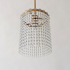 Austrian Wiener Werkstätte Glass and Brass Pendant, 1930s