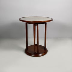 Austrian wood, fabric and glass coffe table by Jacob e Josef Kohn, 1930s