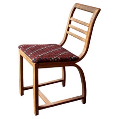 Austrian Wooden Chair with Woven Cushion