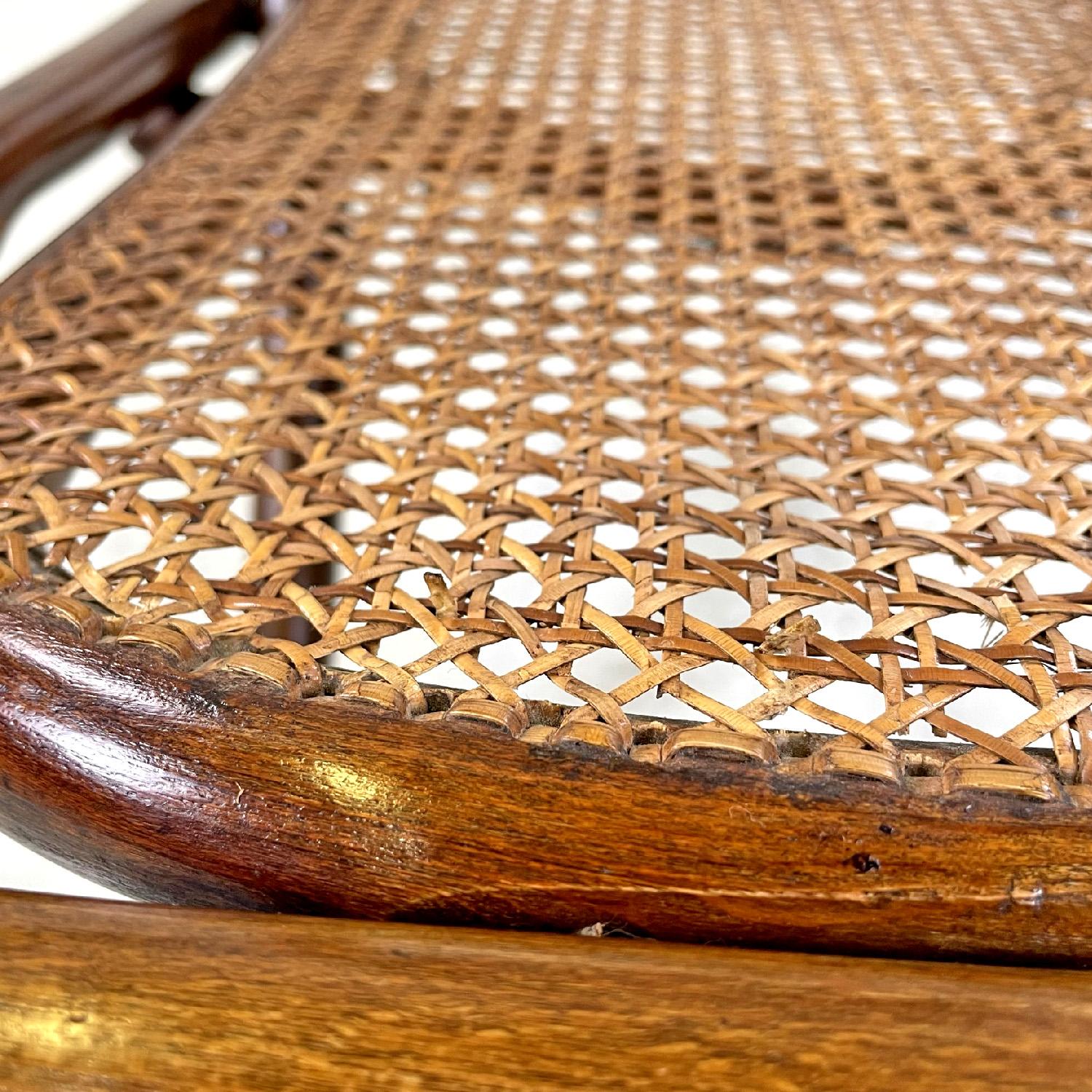 Österreichischer klappbarer Thonet-Sessel aus Holz mit Wiener Stroh, Ende 1800 im Angebot 5