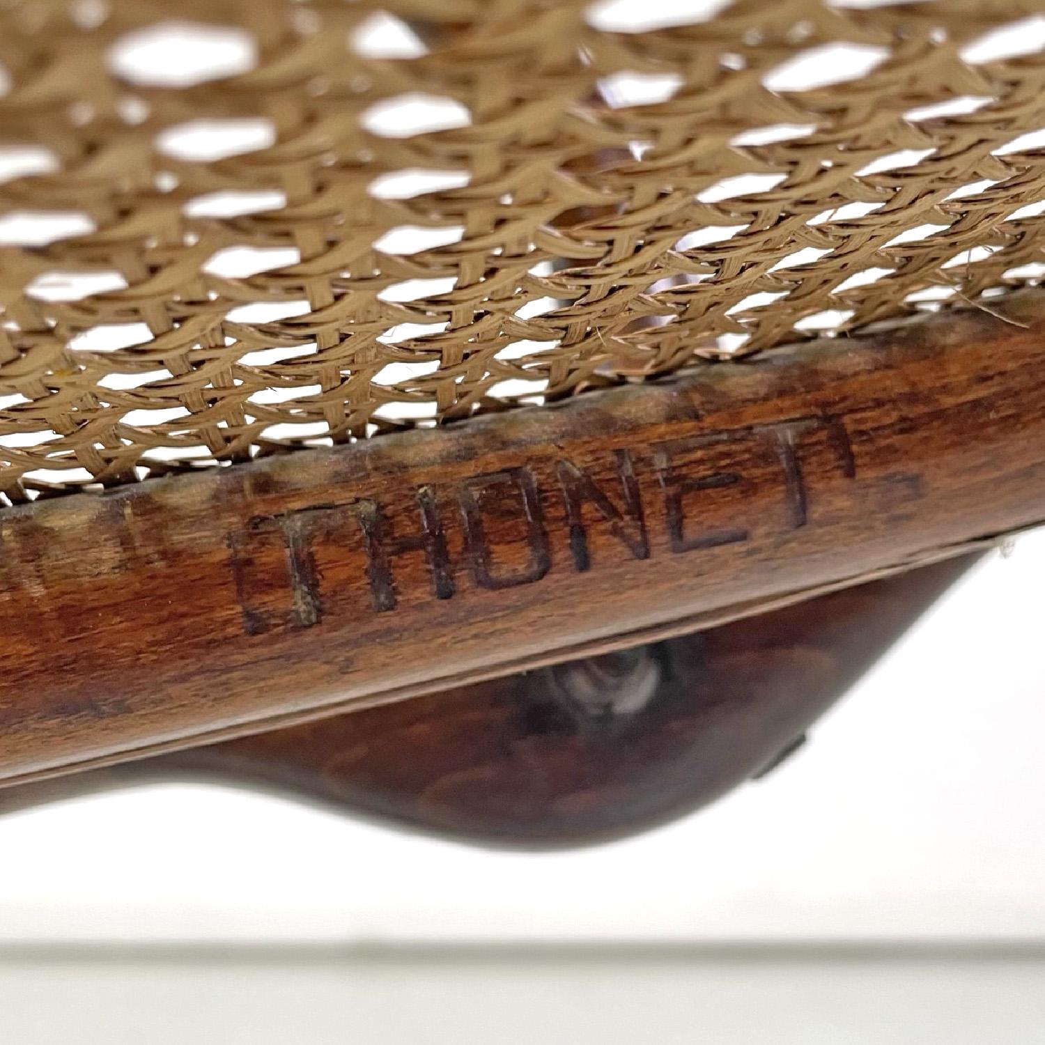 Österreichischer klappbarer Thonet-Sessel aus Holz mit Wiener Stroh, Ende 1800 im Angebot 8