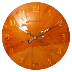 Reloj de Pared Art Decó Austriaco Redondo de Madera