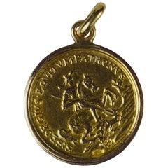 Austrian Yellow Gold St George Ducat Charm Pendant