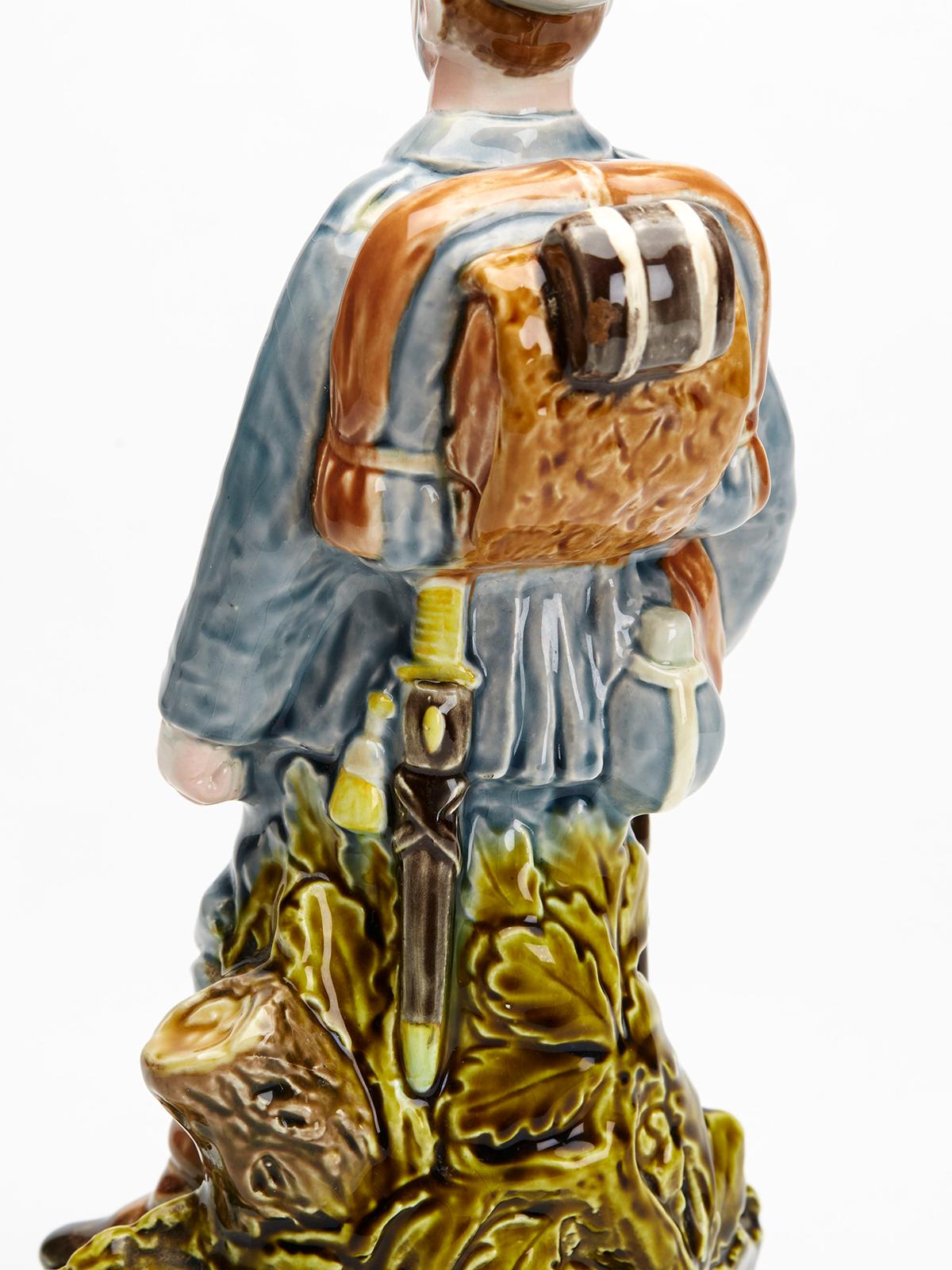 Austro/Bohemian Majolica Bavarian Reservist Military Pottery Figure  For Sale 3