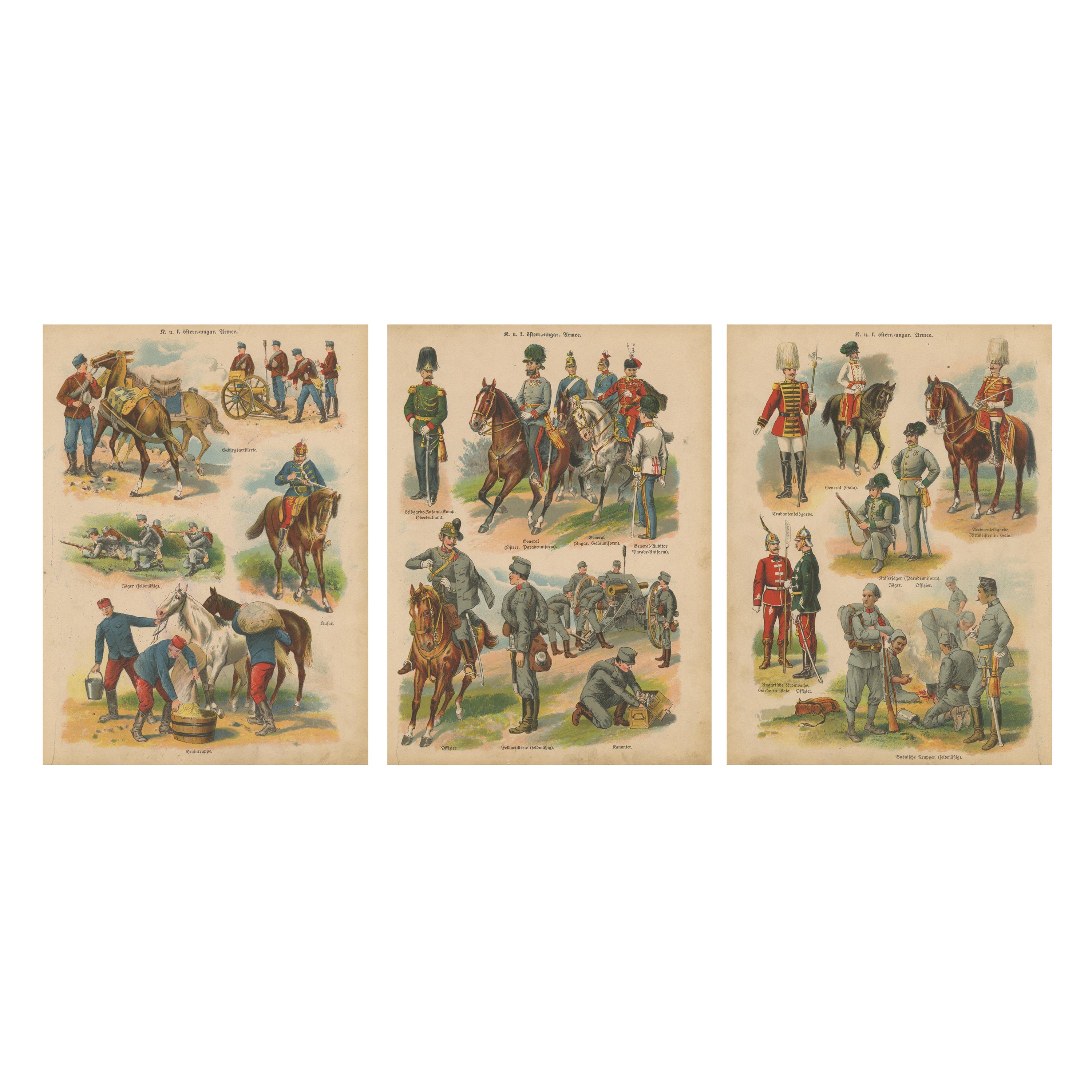 Austro-Hungarian Army Uniforms – Cavalry, Infantry, Artillery & Parade, 1890