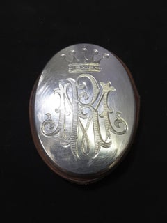 Austro-Hungarian Baronial Crown Nickel-Silver Horse Harness Buckle Monogramed