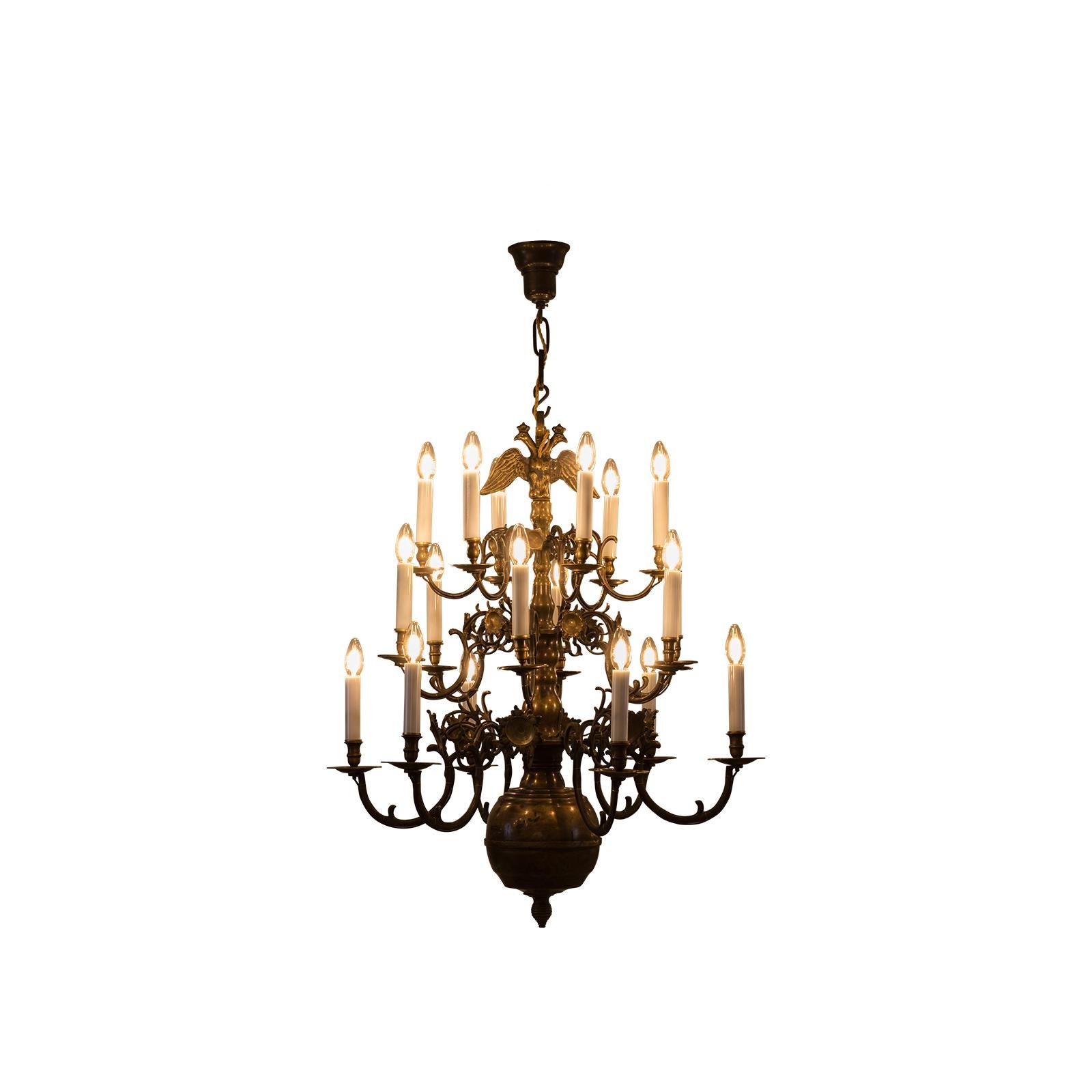 Austro-Hungarian Baroque Bronze Chandelier Original of the time For Sale 1