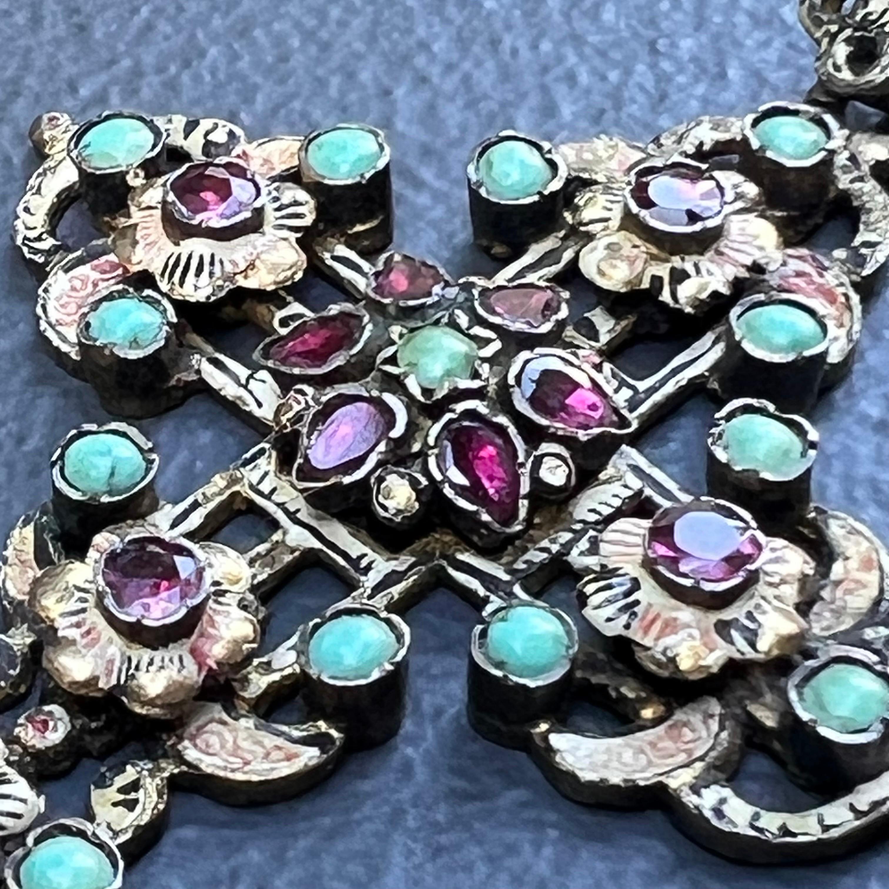 Colgante Cruz de Plata Dorada Austrohúngara en venta 6