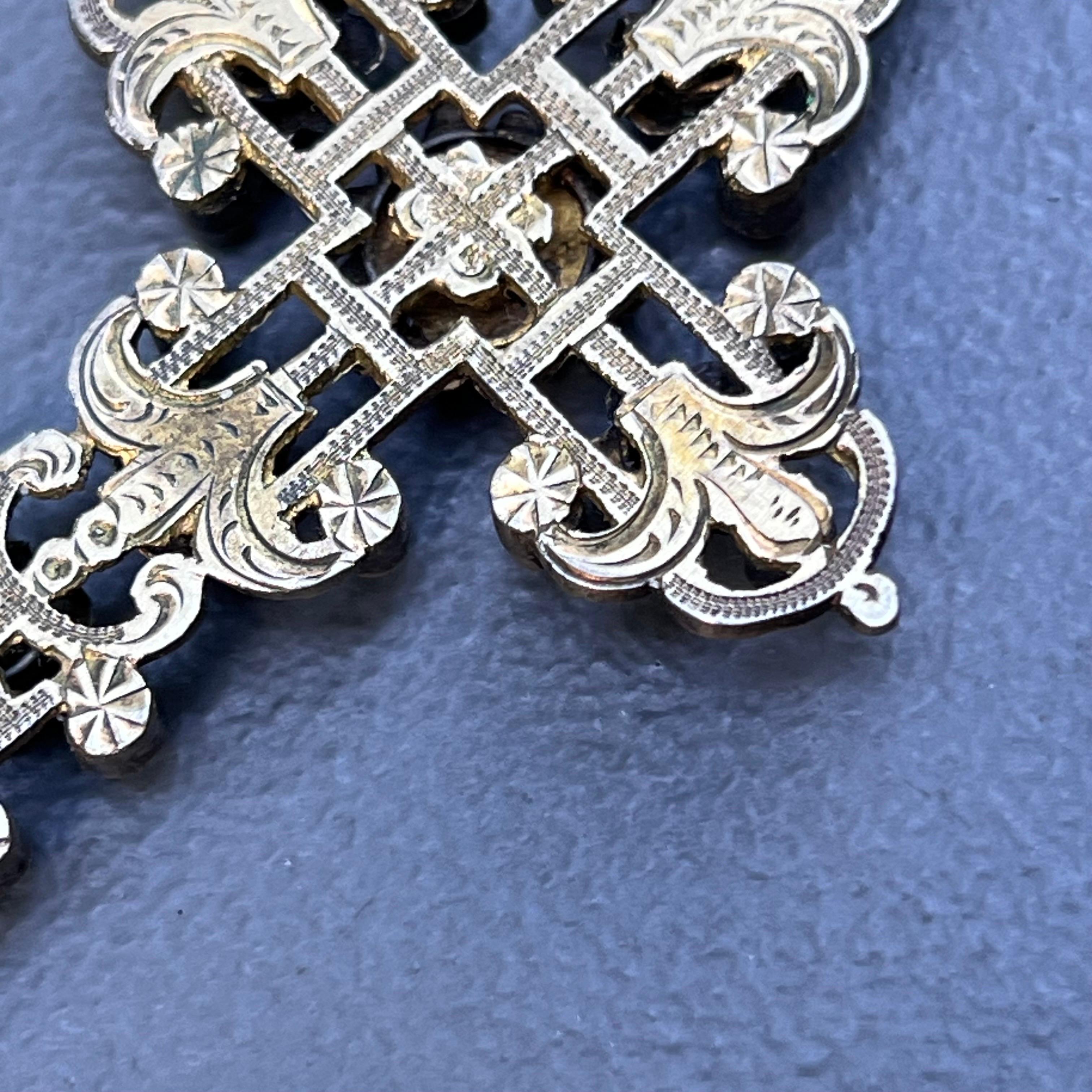 Colgante Cruz de Plata Dorada Austrohúngara en venta 9