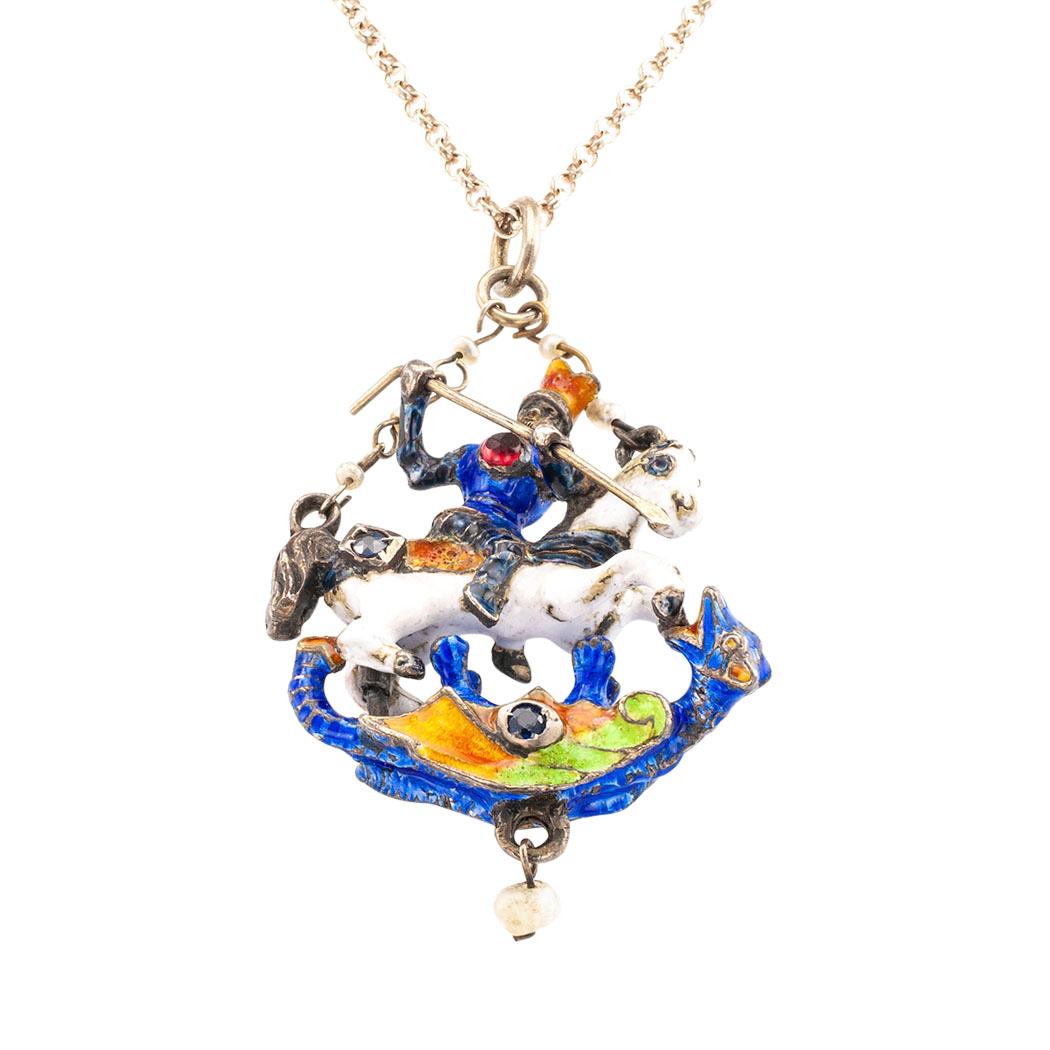 silver st. george necklaces