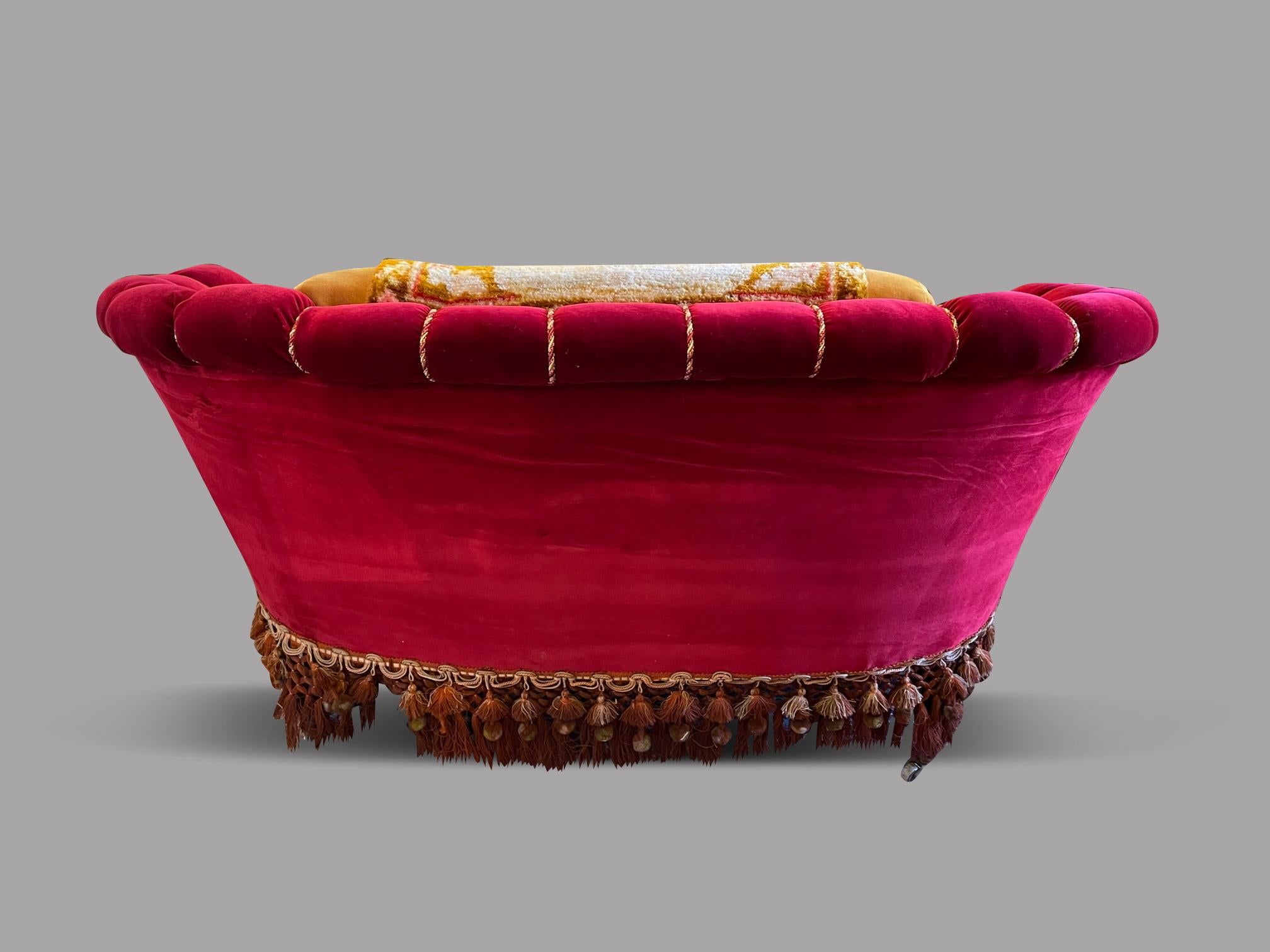 Tapestry Austro Hungarian Shell Shaped Sofa For Sale