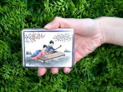 Antique Austro-Hungarian Silver and Enamel Cigarette / Card Case