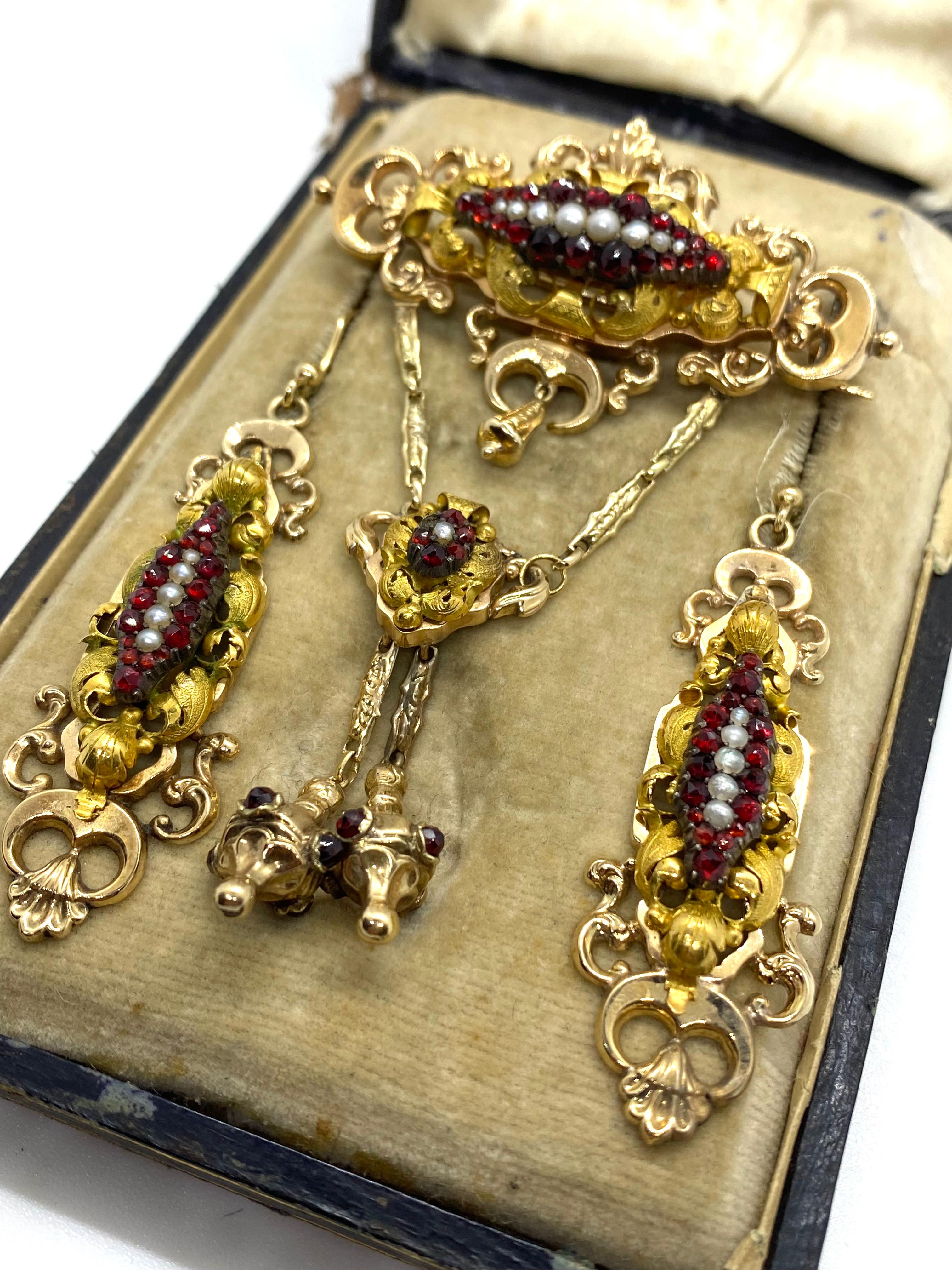 Baroque Austrohungarian Earrings and Pendant Set