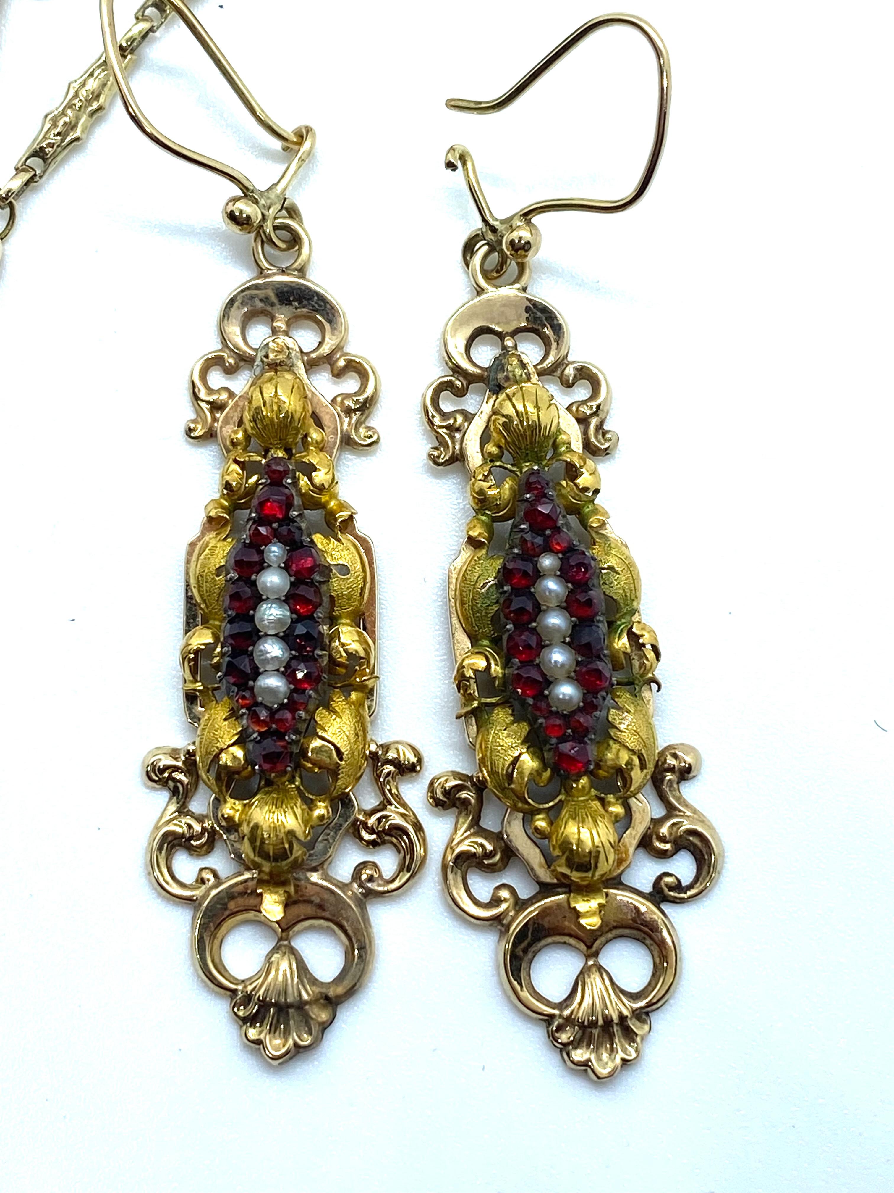 Women's Austrohungarian Earrings and Pendant Set