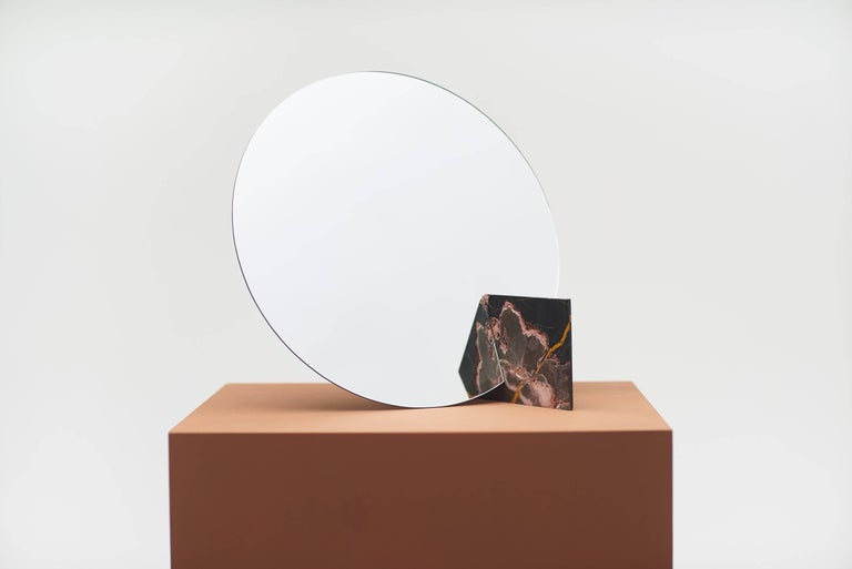 Autem Stand Alone Mirror Marble and Mirrored Glass Contemporary Full