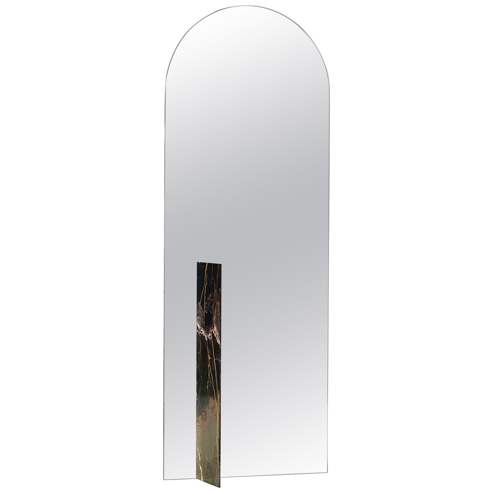 Autem Stand Alone Mirror Marble & Mirrored Glass Contemporary Full Length Mirror For Sale