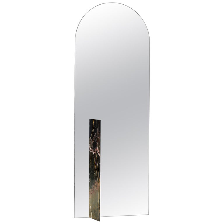 Autem Stand Alone Mirror Marble and Mirrored Glass Contemporary Full