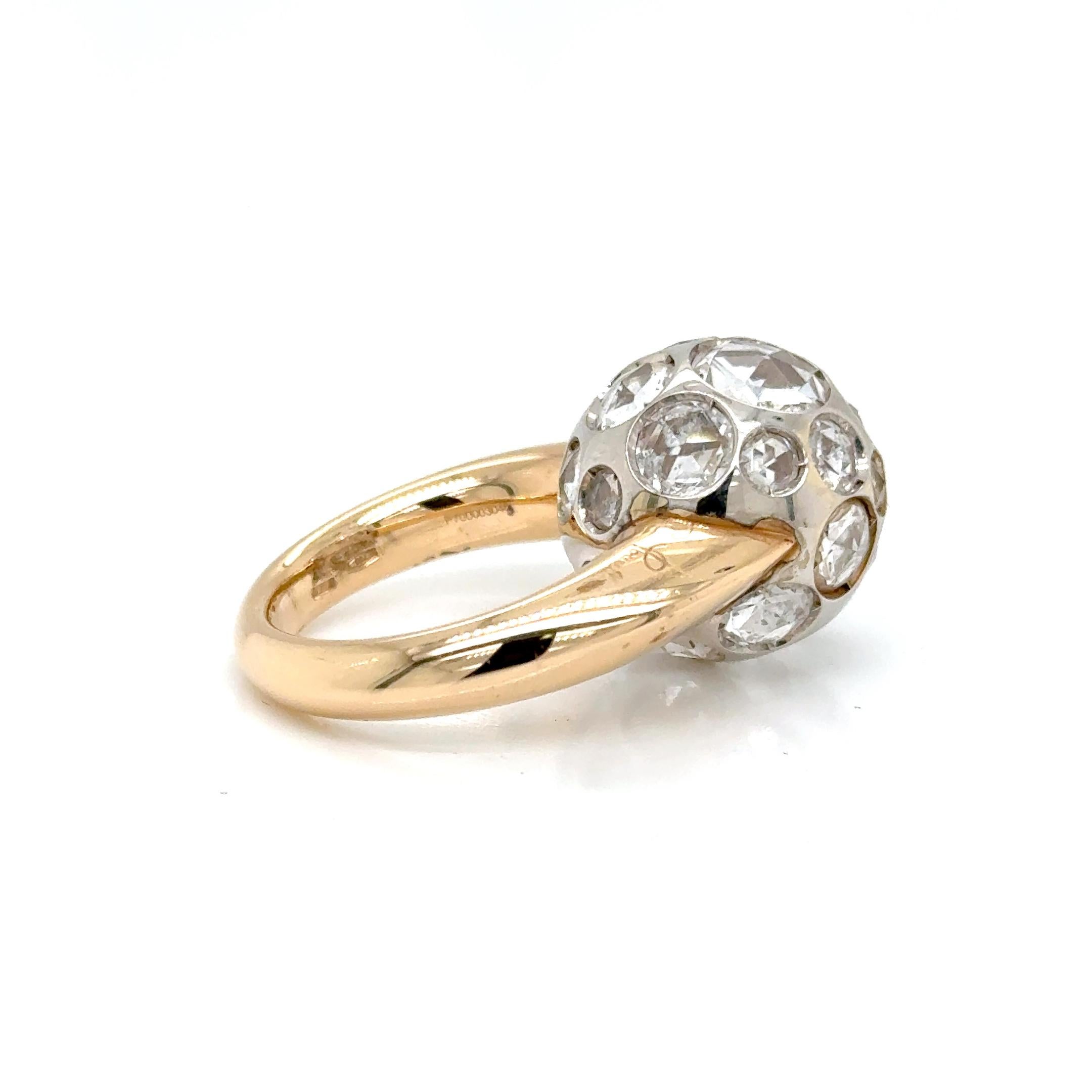 Autenthic Pomellato Harem 18Kt  yellow gold Rock Crystal Ring, Size 6.5 For Sale 1
