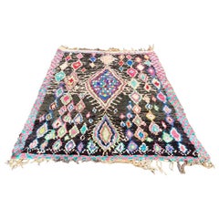 Autentic Boucherouite Moroccan Rug, Vintage Berber Carpet Free Shipping Autentic Boucherouite Moroccan Rug, Vintage Berber Carpet Free Shipping