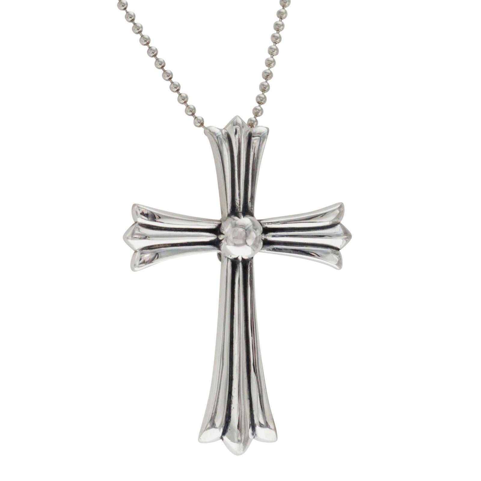 Authentic Chrome Hearts 925 Sterling Silver Large Cross Necklace
