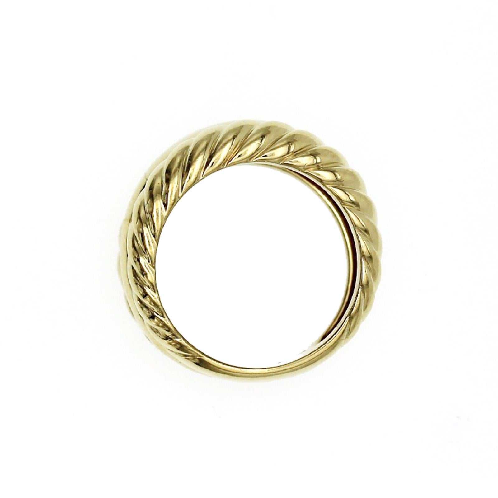 Auth David Yurman 18k Yellow Gold Cable Band Ring Size 6 2