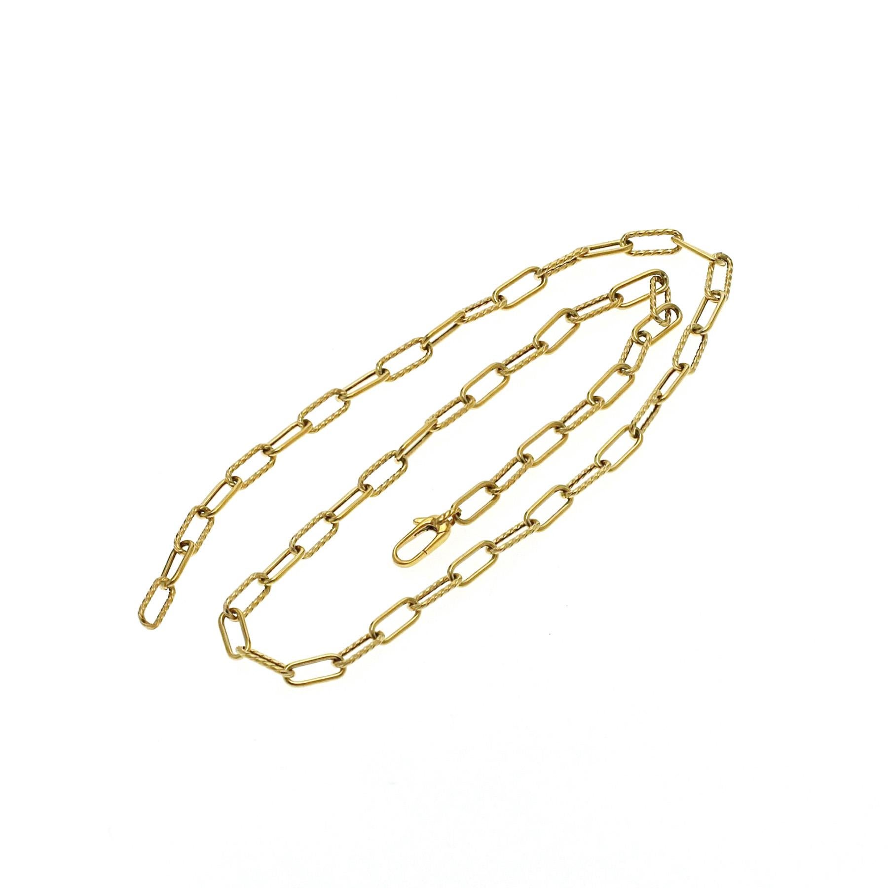 A David Yurman Collier en or jaune 18K avec chaîne de 4 mm Taille 18