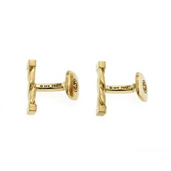 David Yurman Boutons de manchette en or jaune 18 carats avec câble torsadé