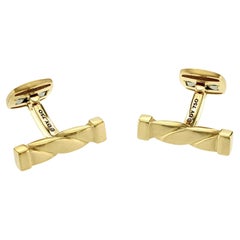 A. David Yurman - Gemelli da polso con cavo a spirale in oro giallo 18 carati