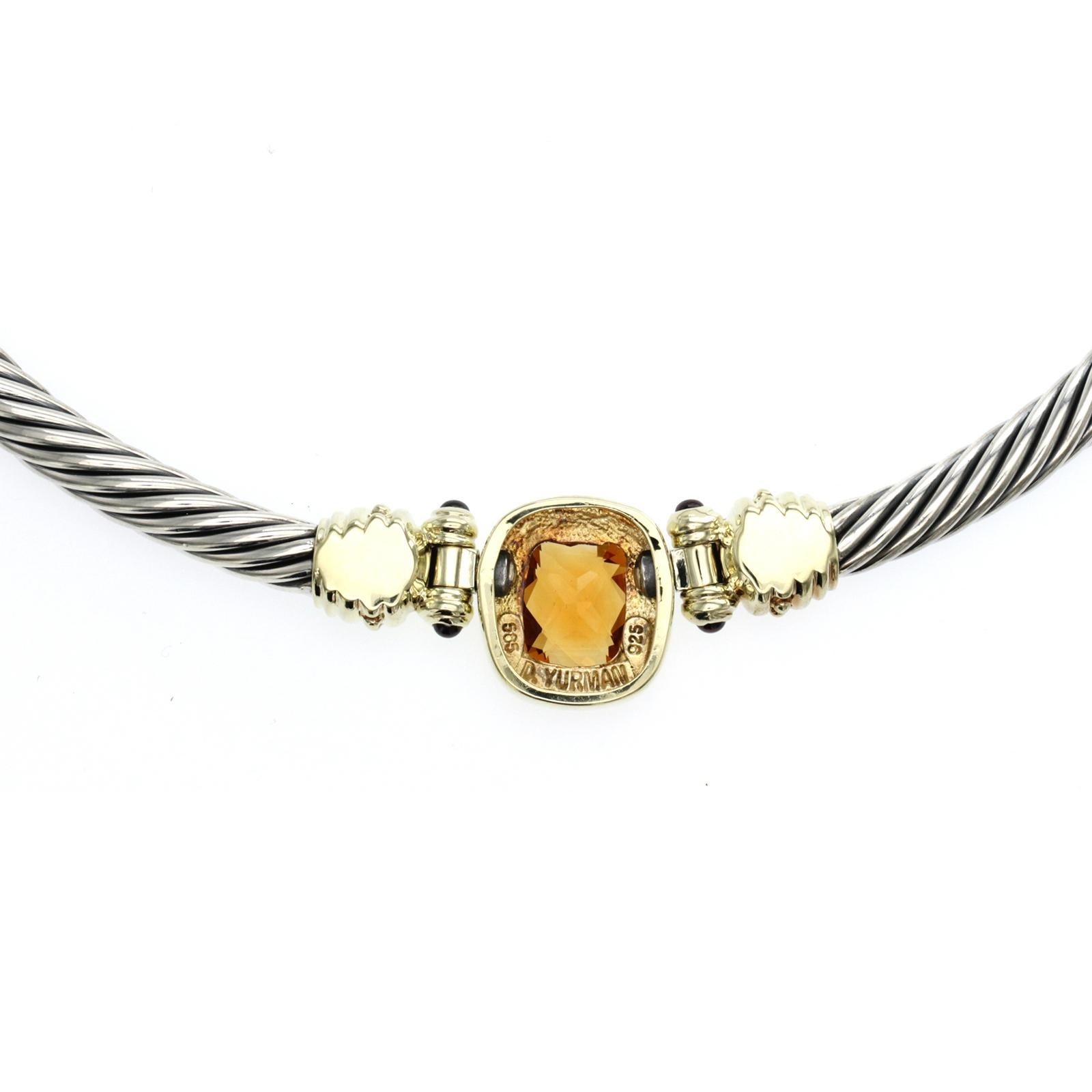 da uomo o donna A. David Yurman 925 Collana Choker Albion in argento e oro 14k con ametista e citrino in vendita