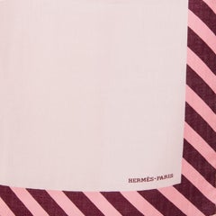 auth HERMES baby pink PALANQUE 140 cashmere silk Shawl Scarf