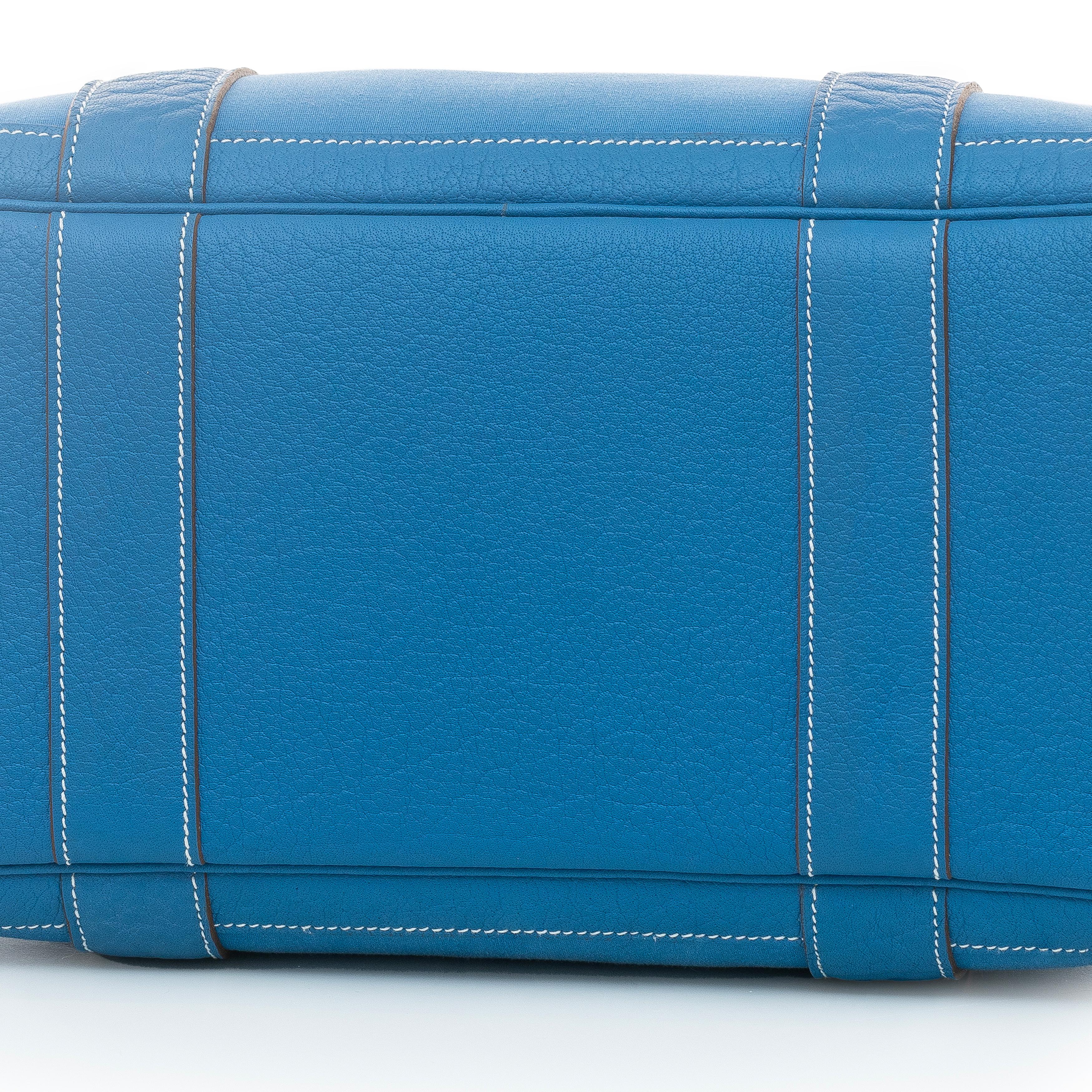 Women's Auth. Hermès Bag Garden Party 38cm – Blue – Country Leather & Canvas - New