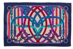 Auth. Hermes Beach Towel Cavalcadour – Cotton Marine Gris Bleu - New