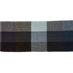 auth HERMES blue black grey cashmere & yak Herringbone Shawl Scarf