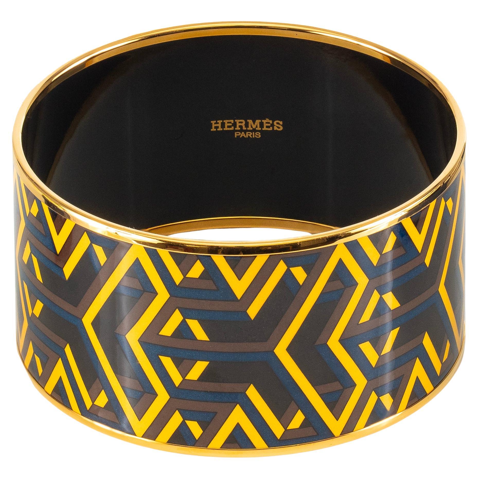 Auth. BRACELET Hermès - Carre Cube - EGP - Jaune - 70-38mm  NEW en vente