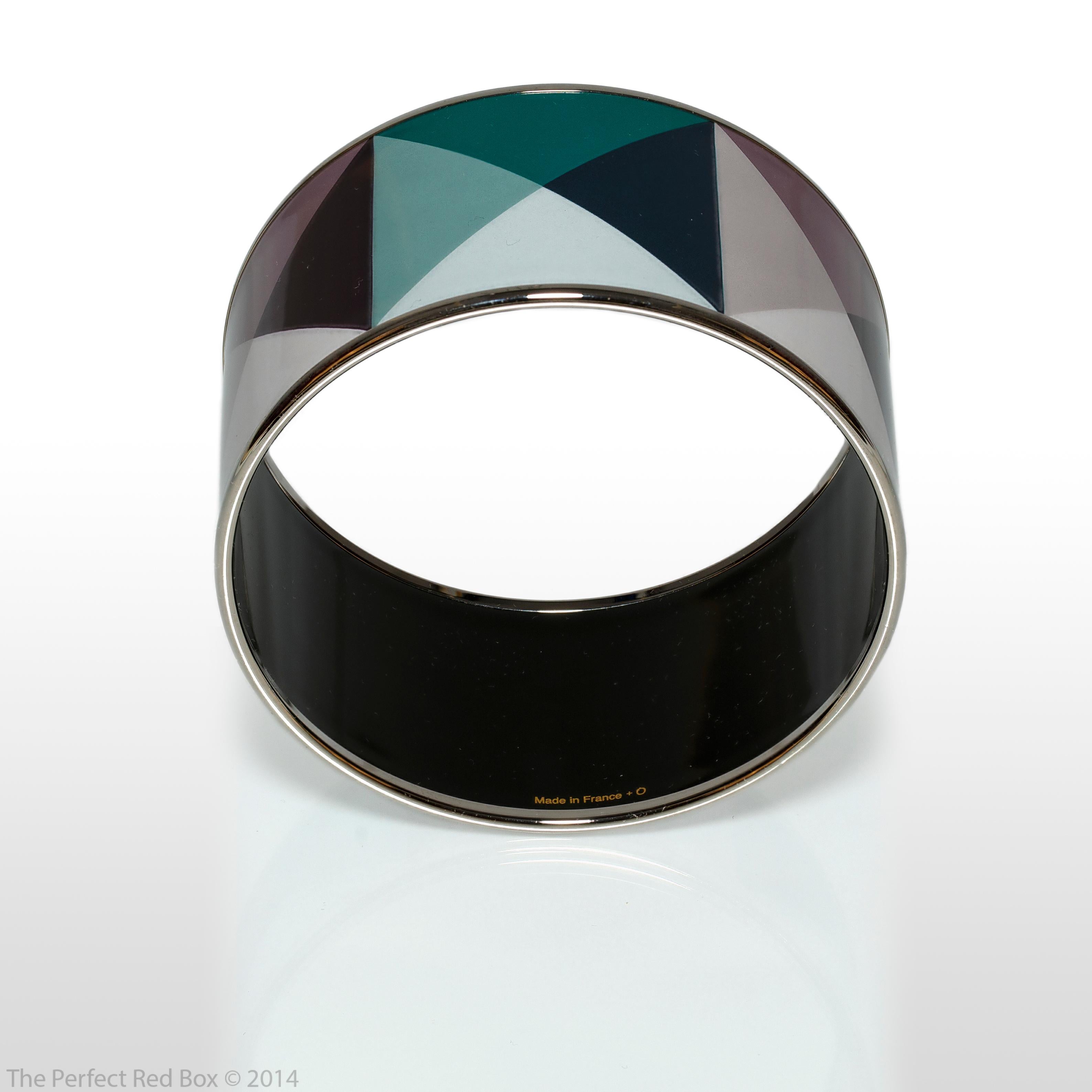Art Deco Auth. Hermès Bracelet Clous en Trompe l'Oeil - 65-36mm - Mineral - ESP - New For Sale