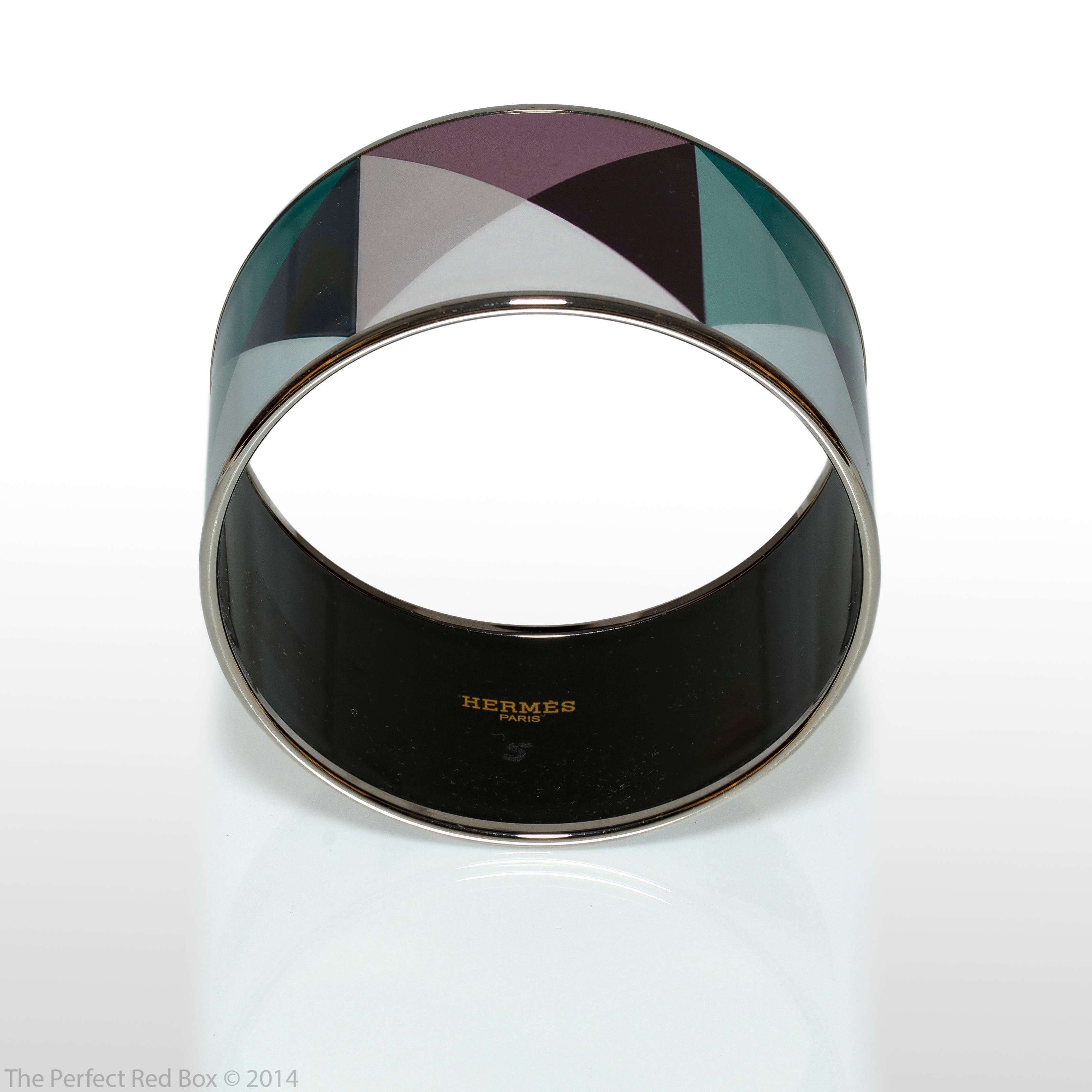 Auth. Hermès Bracelet Clous en Trompe l'Oeil - 65-36mm - Mineral - ESP - New In New Condition For Sale In Ottawa, CA