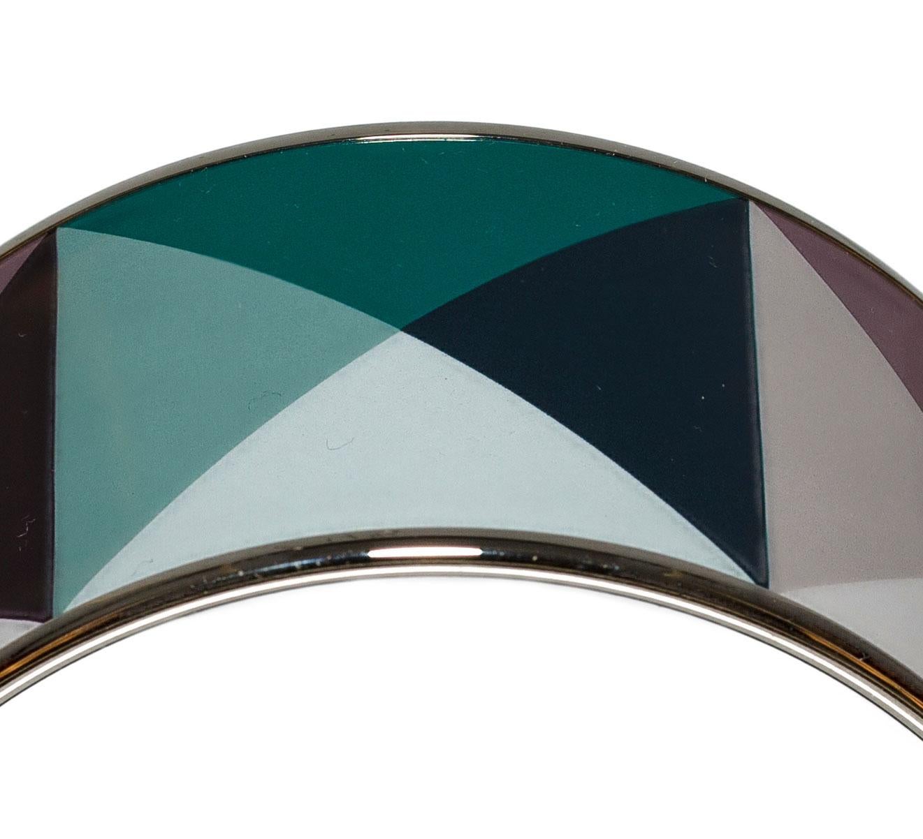 Auth. Hermès Bracelet Clous en Trompe l'Oeil - 65-36mm - Mineral - ESP - New For Sale 2