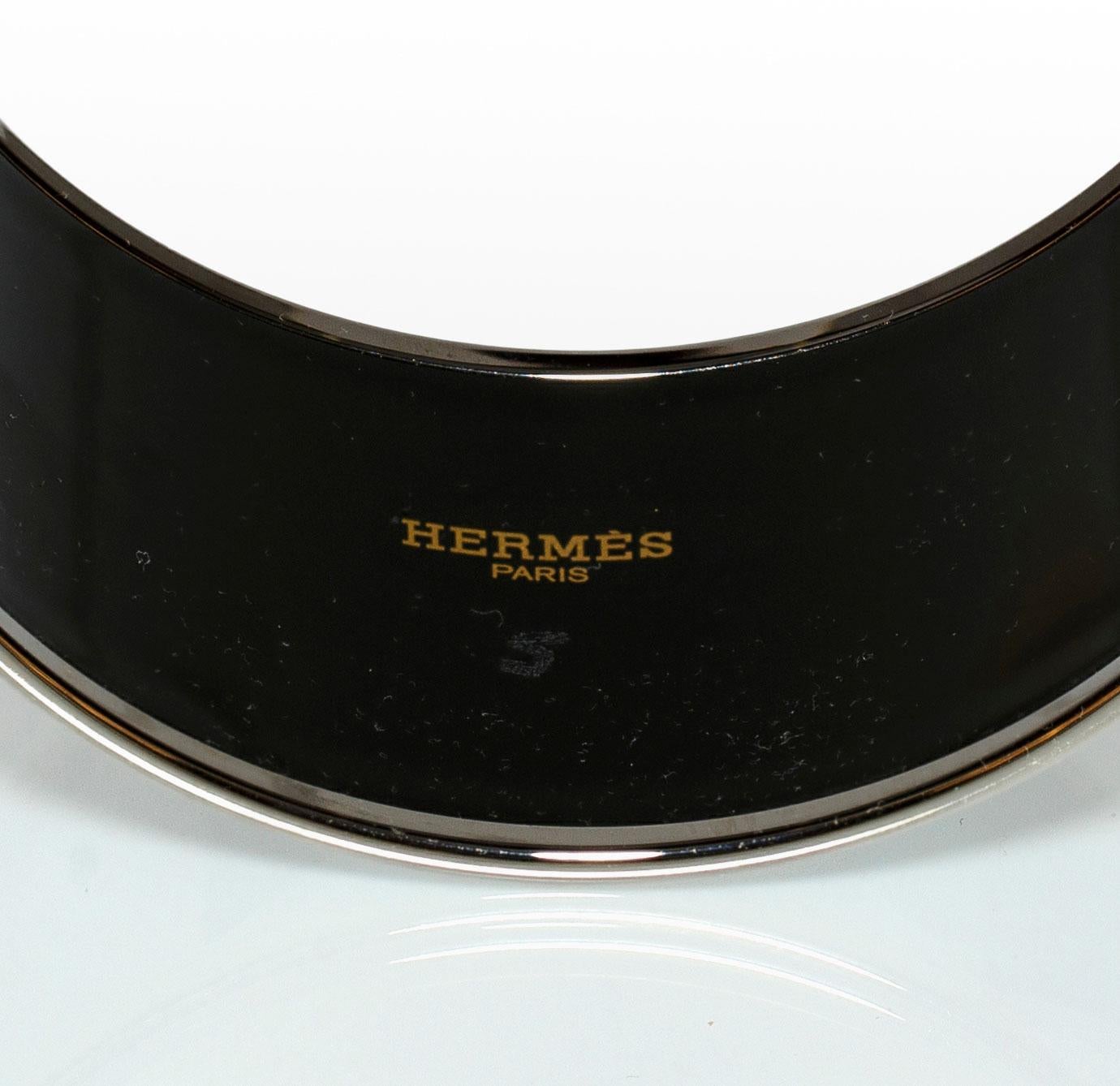 Auth. Hermès Bracelet Clous en Trompe l'Oeil - 65-36mm - Mineral - ESP - New For Sale 4