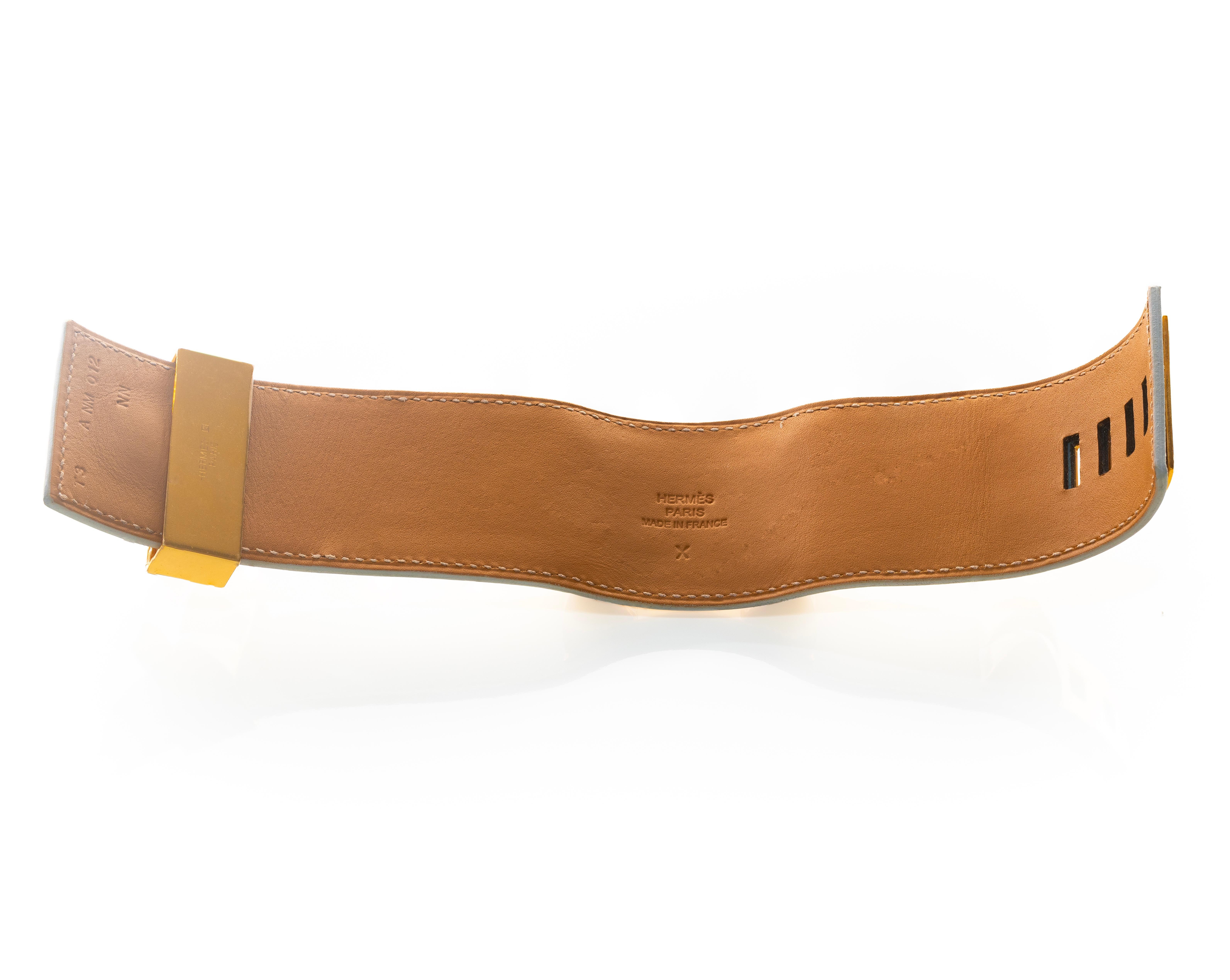 Aut. HERMES Pulsera Collier de Chien Médor Piel Swift Blanca Oro - NOVEDAD en venta 1