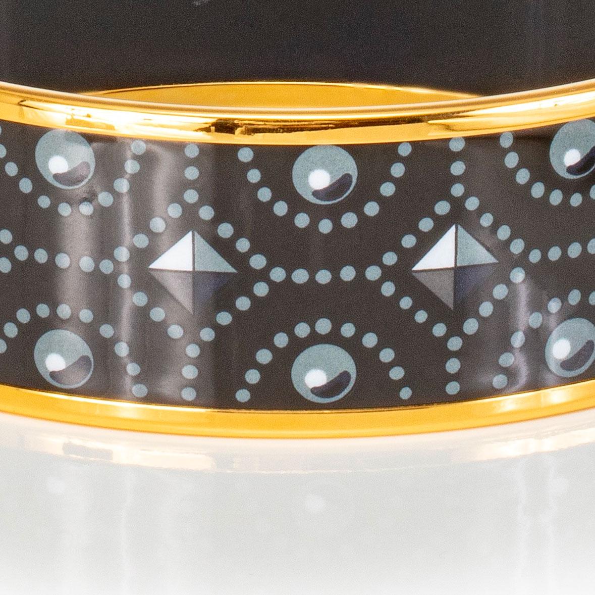 Auth. Hermès Bracelet Colliers de Chiens - EGP - 65-20mm Noir Gris Jaune - New Pour femmes en vente